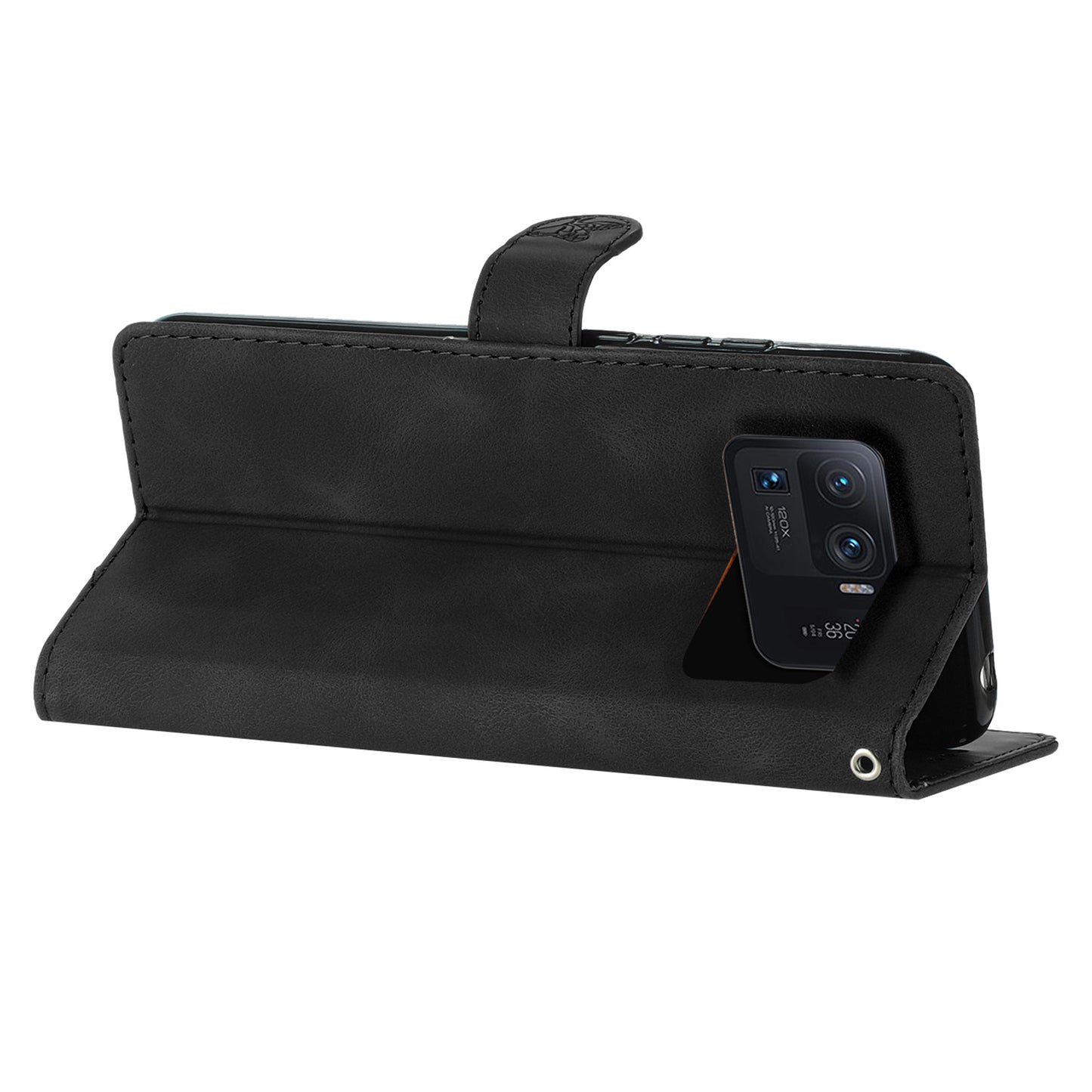 For Xiaomi Mi 11 Ultra Wallet Phone Shell Imprinted Flower Anti-Scratch Leather Mobile Phone Stand Case