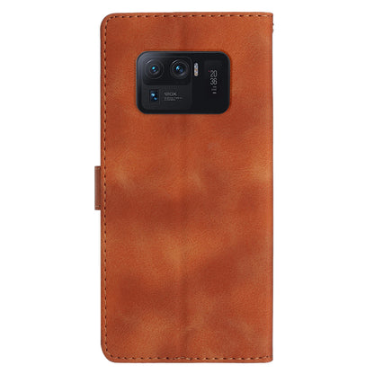 For Xiaomi Mi 11 Ultra Wallet Phone Shell Imprinted Flower Anti-Scratch Leather Mobile Phone Stand Case