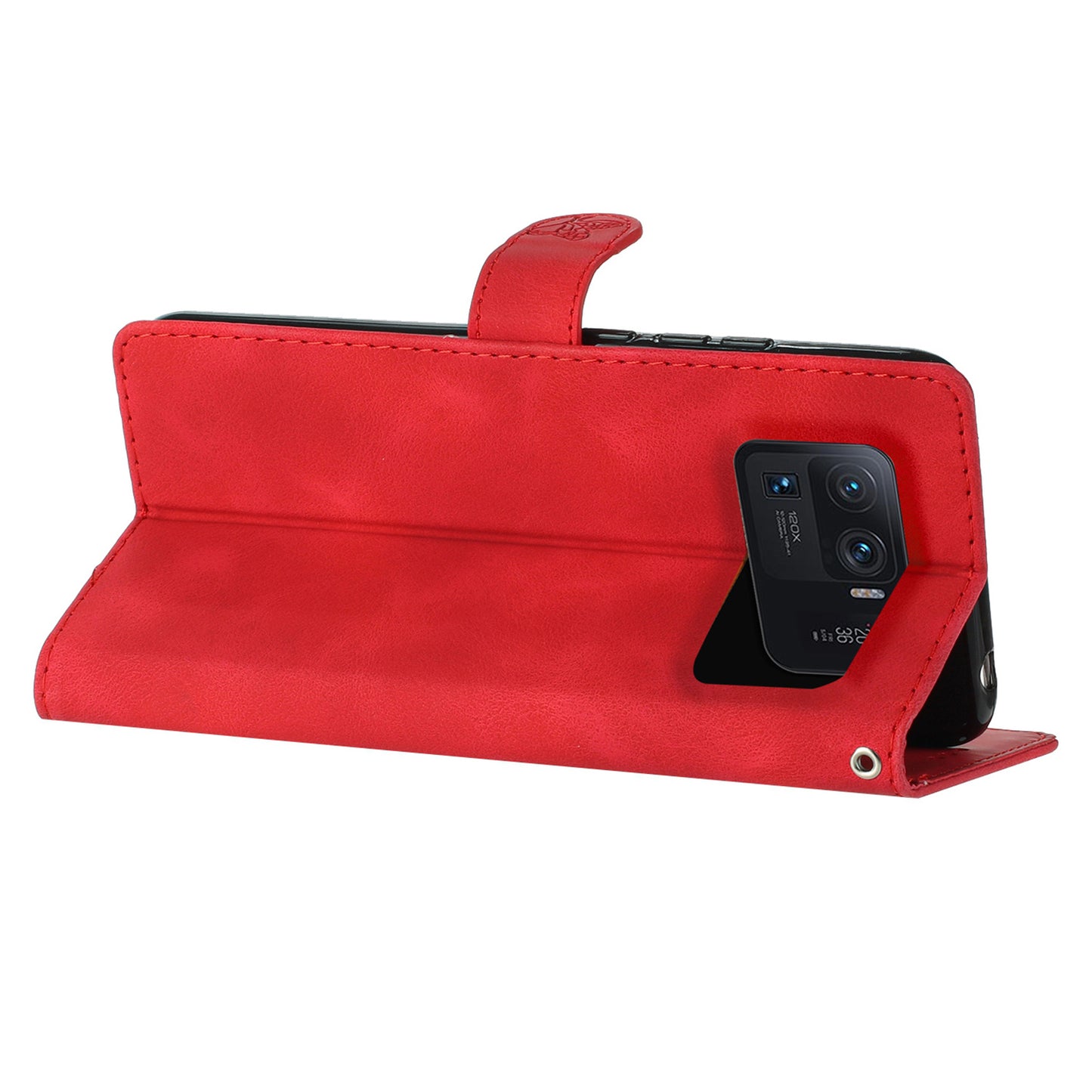 For Xiaomi Mi 11 Ultra Wallet Phone Shell Imprinted Flower Anti-Scratch Leather Mobile Phone Stand Case