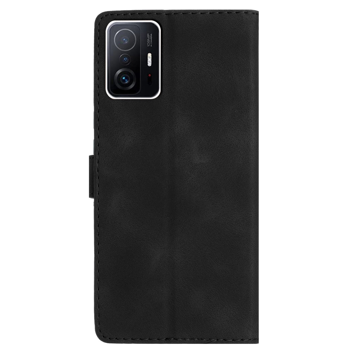 For Xiaomi 11T Pro 5G / 11T 5G Phone Cover Shell TPU+PU Leather Wallet Stand Imprinted Flower Cell Phone Case