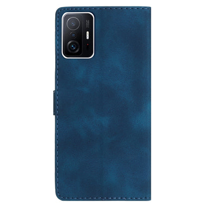 For Xiaomi 11T Pro 5G / 11T 5G Phone Cover Shell TPU+PU Leather Wallet Stand Imprinted Flower Cell Phone Case