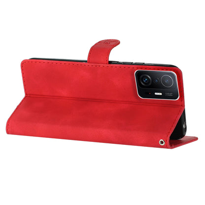 For Xiaomi 11T Pro 5G / 11T 5G Phone Cover Shell TPU+PU Leather Wallet Stand Imprinted Flower Cell Phone Case