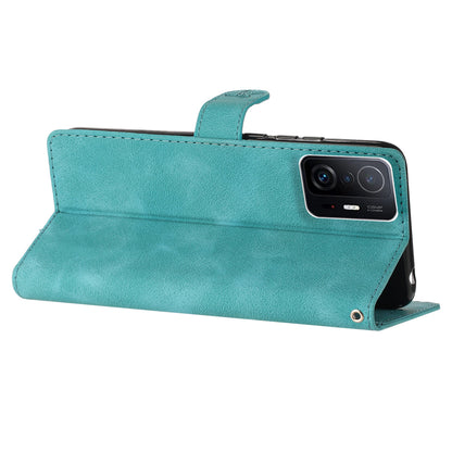 For Xiaomi 11T Pro 5G / 11T 5G Phone Cover Shell TPU+PU Leather Wallet Stand Imprinted Flower Cell Phone Case