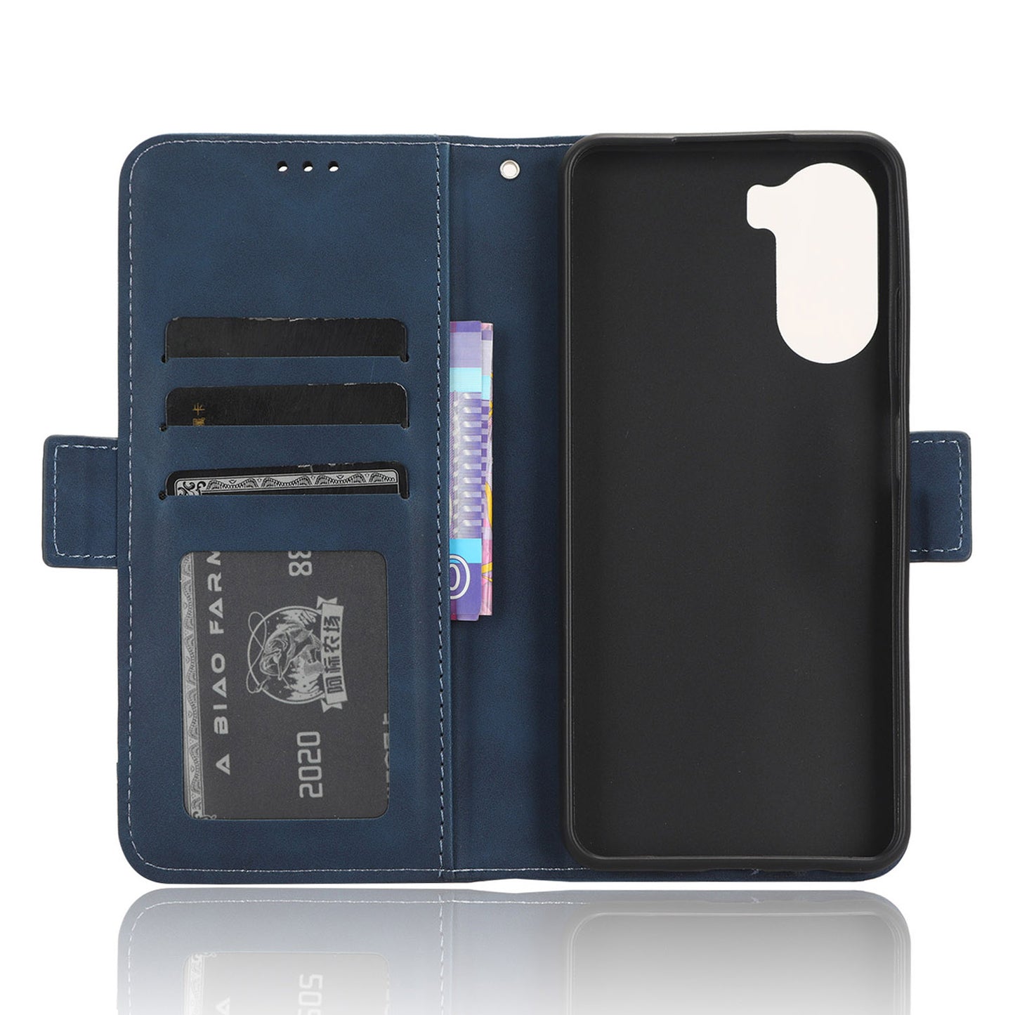 For ZTE Axon 40 Lite PU Leather Case Multiple Card Slots Phone Cover with Stand Wallet