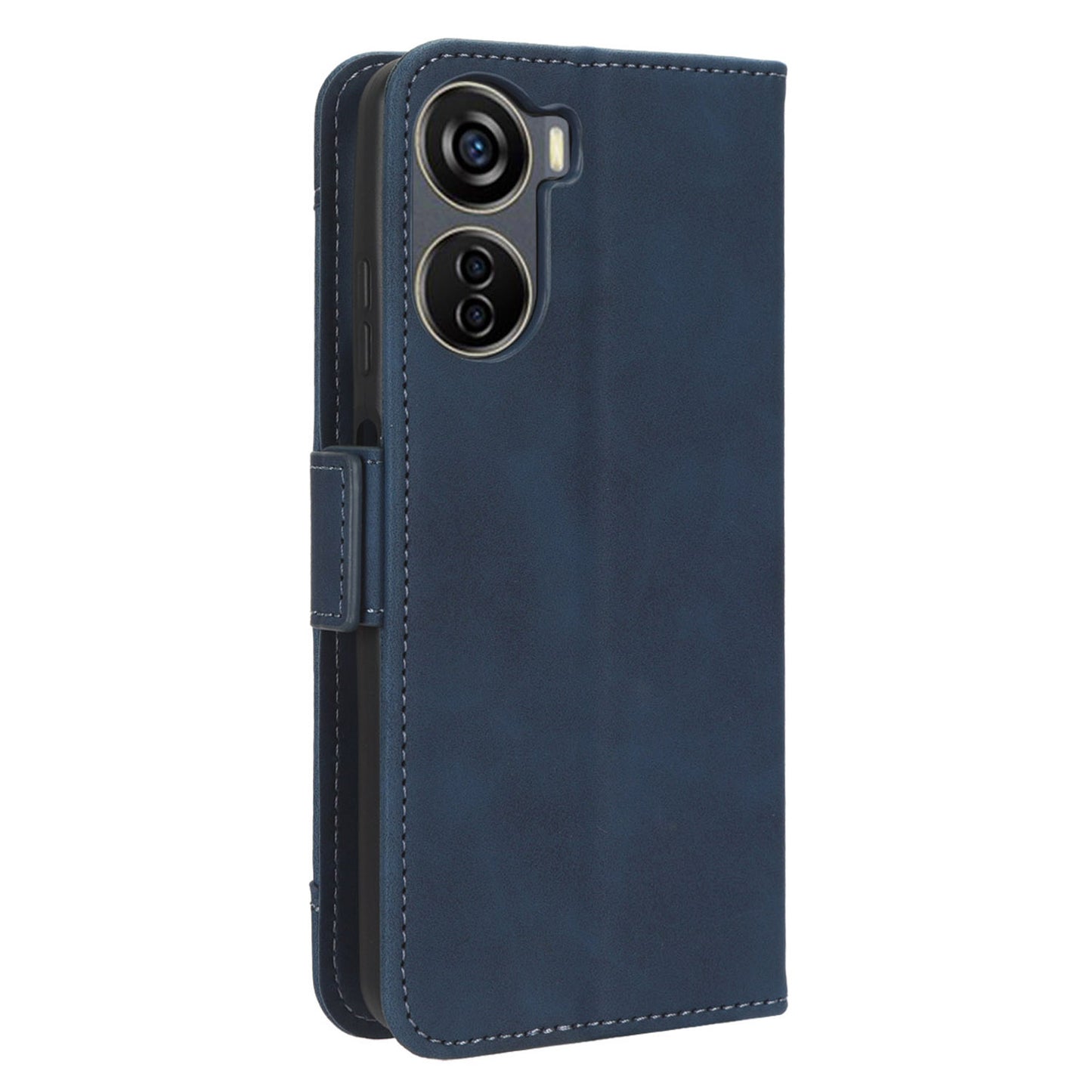 For ZTE Axon 40 Lite PU Leather Case Multiple Card Slots Phone Cover with Stand Wallet