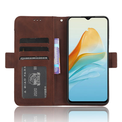 For ZTE Axon 40 Lite PU Leather Case Multiple Card Slots Phone Cover with Stand Wallet