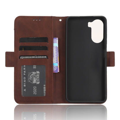 For ZTE Axon 40 Lite PU Leather Case Multiple Card Slots Phone Cover with Stand Wallet