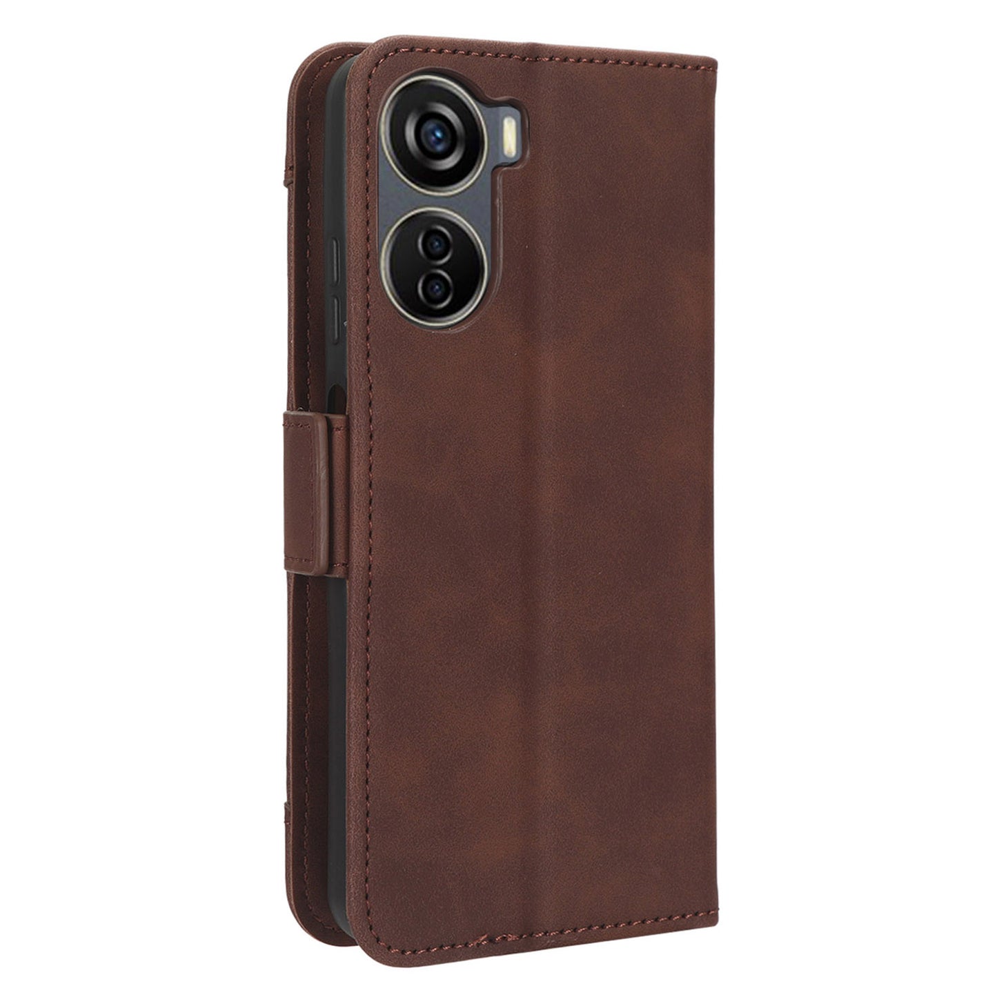 For ZTE Axon 40 Lite PU Leather Case Multiple Card Slots Phone Cover with Stand Wallet