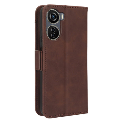 For ZTE Axon 40 Lite PU Leather Case Multiple Card Slots Phone Cover with Stand Wallet