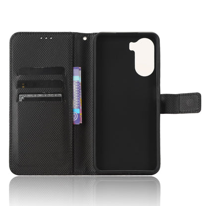 For ZTE Axon 40 Lite PU Leather Phone Case Stand Wallet Diamond Texture Phone Cover