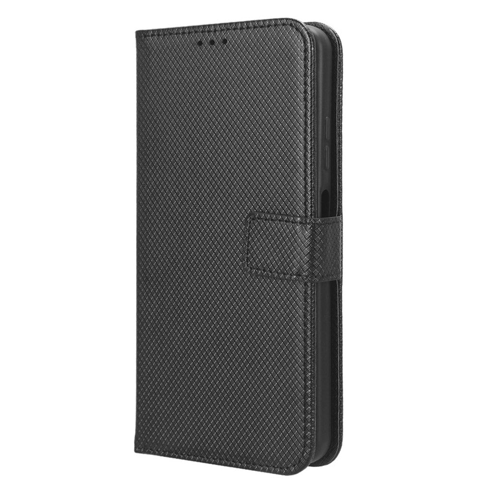 For ZTE Axon 40 Lite PU Leather Phone Case Stand Wallet Diamond Texture Phone Cover