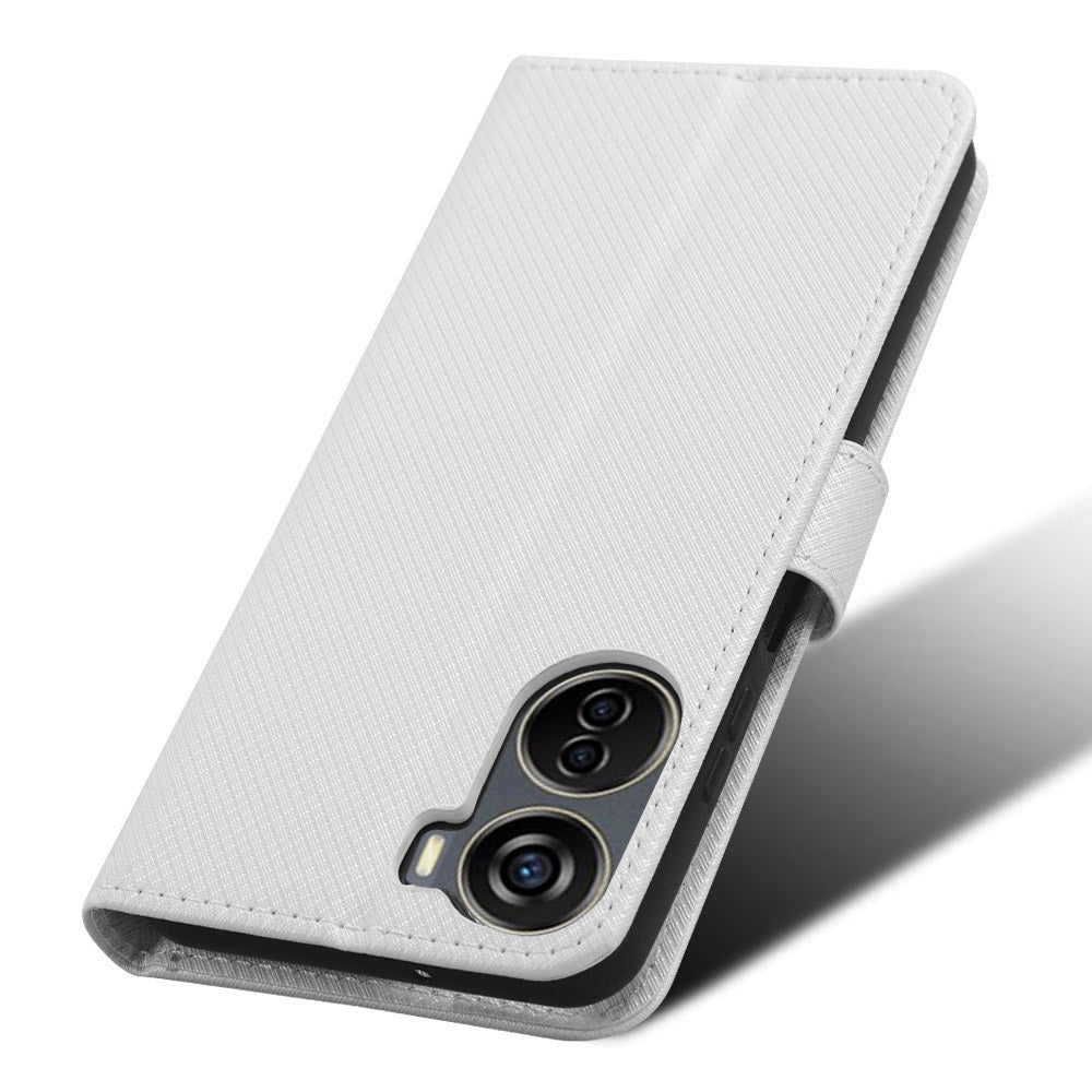 For ZTE Axon 40 Lite PU Leather Phone Case Stand Wallet Diamond Texture Phone Cover