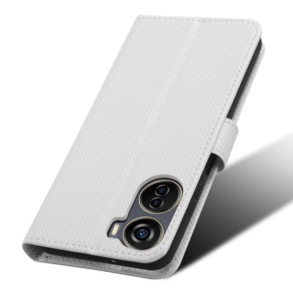 For ZTE Axon 40 Lite PU Leather Phone Case Stand Wallet Diamond Texture Phone Cover