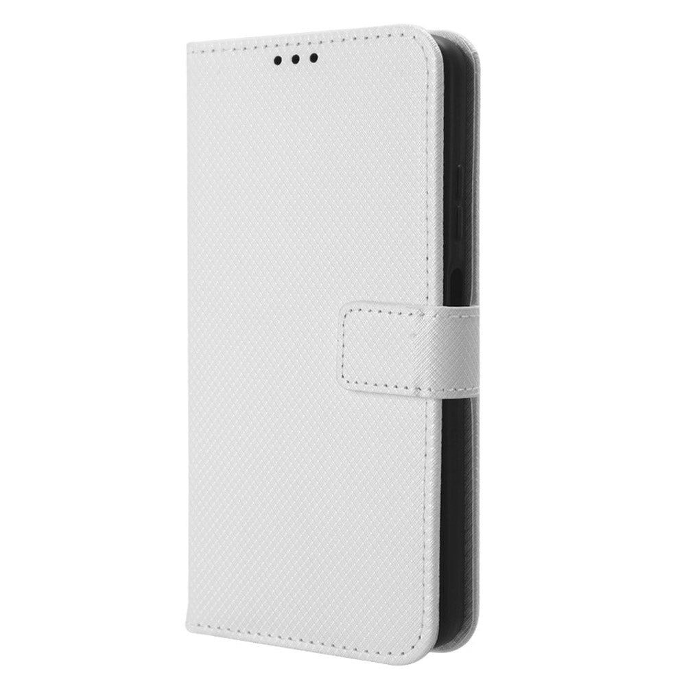 For ZTE Axon 40 Lite PU Leather Phone Case Stand Wallet Diamond Texture Phone Cover