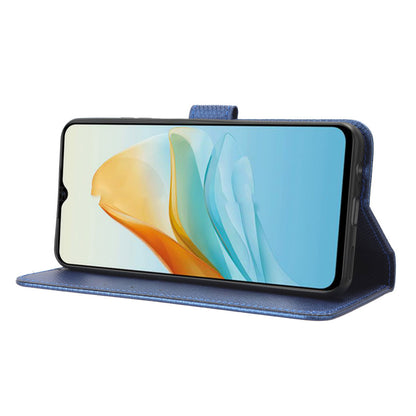 For ZTE Axon 40 Lite PU Leather Phone Case Stand Wallet Diamond Texture Phone Cover