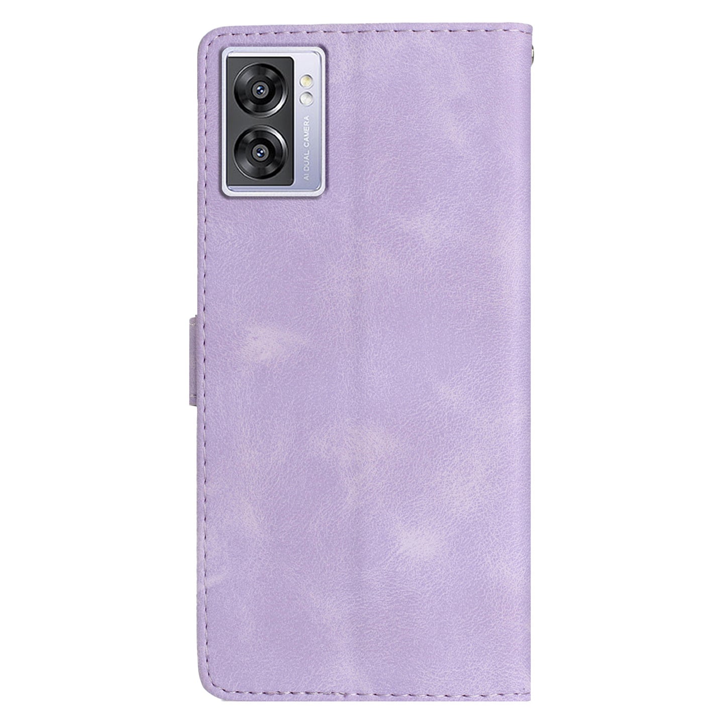 For Oppo A57 4G / A57 (2022) 5G / A77 5G Imprint Flower Cover Leather Wallet Stand Shockproof Cell Phone Case