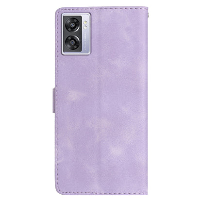 For Oppo A57 4G / A57 (2022) 5G / A77 5G Imprint Flower Cover Leather Wallet Stand Shockproof Cell Phone Case