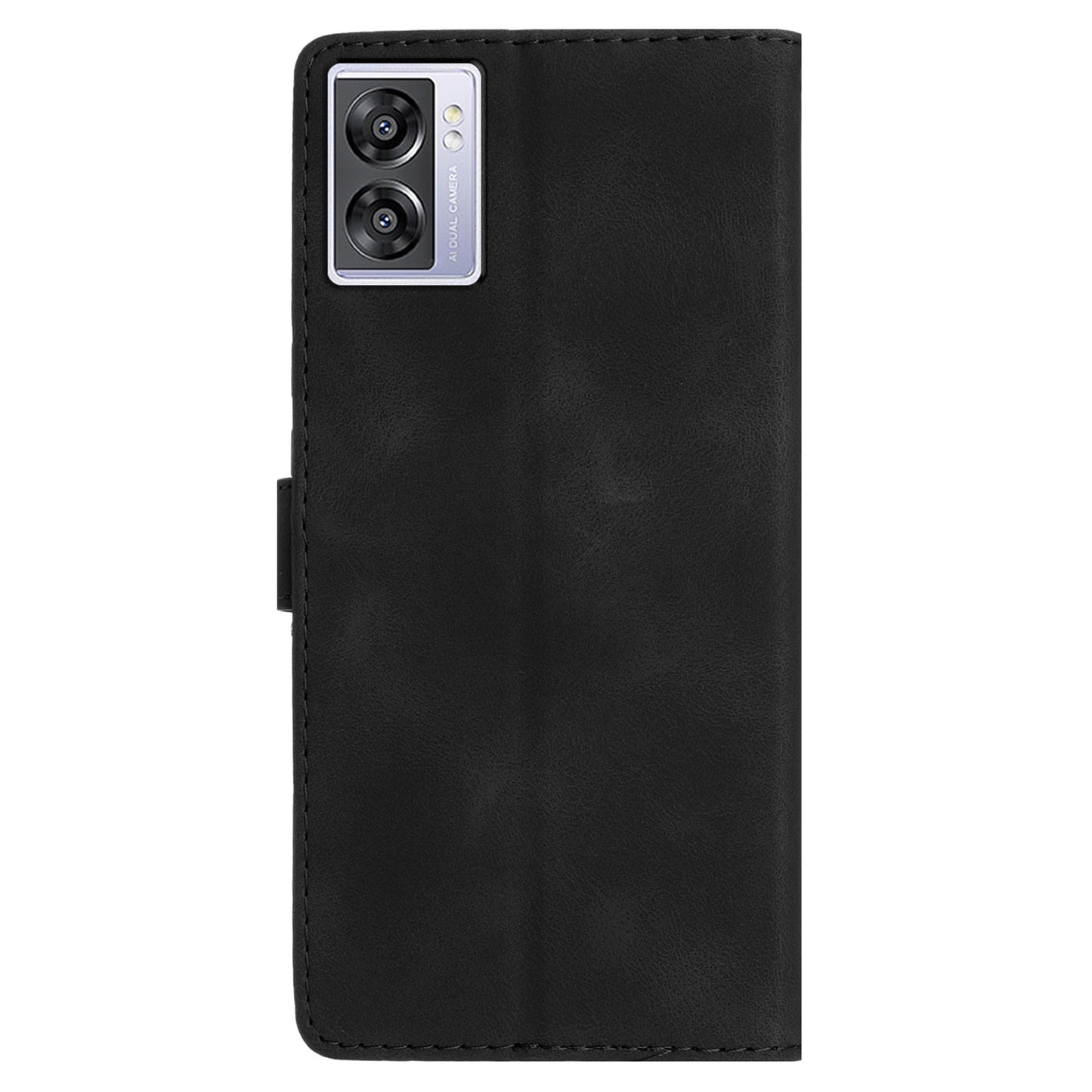 For Oppo A57 4G / A57 (2022) 5G / A77 5G Imprint Flower Cover Leather Wallet Stand Shockproof Cell Phone Case