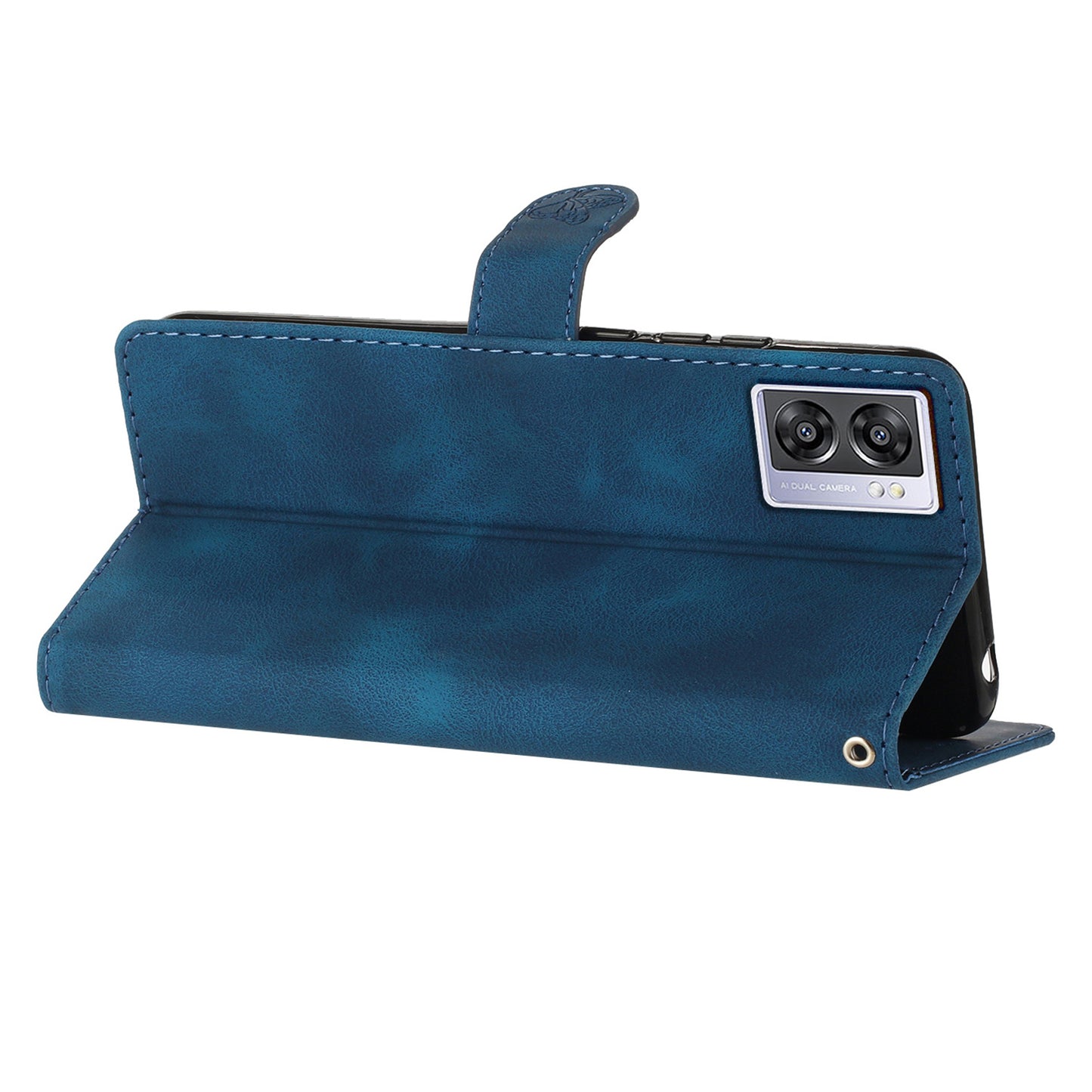 For Oppo A57 4G / A57 (2022) 5G / A77 5G Imprint Flower Cover Leather Wallet Stand Shockproof Cell Phone Case