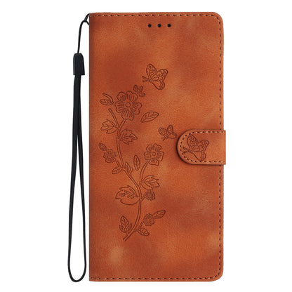 For Oppo A57 4G / A57 (2022) 5G / A77 5G Imprint Flower Cover Leather Wallet Stand Shockproof Cell Phone Case