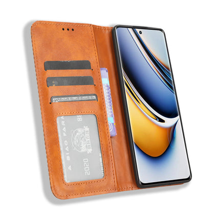 Leather Case for Realme 11 Pro+ 5G / 11 Pro 5G , Stand Wallet Retro Phone Cover