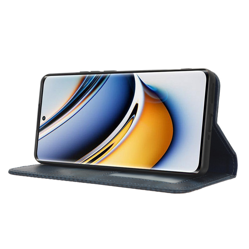 Leather Case for Realme 11 Pro+ 5G / 11 Pro 5G , Stand Wallet Retro Phone Cover