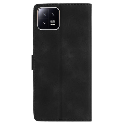 PU Leather Wallet Case for Xiaomi 13 , Full Protection Flower Imprint Stand Phone Cover