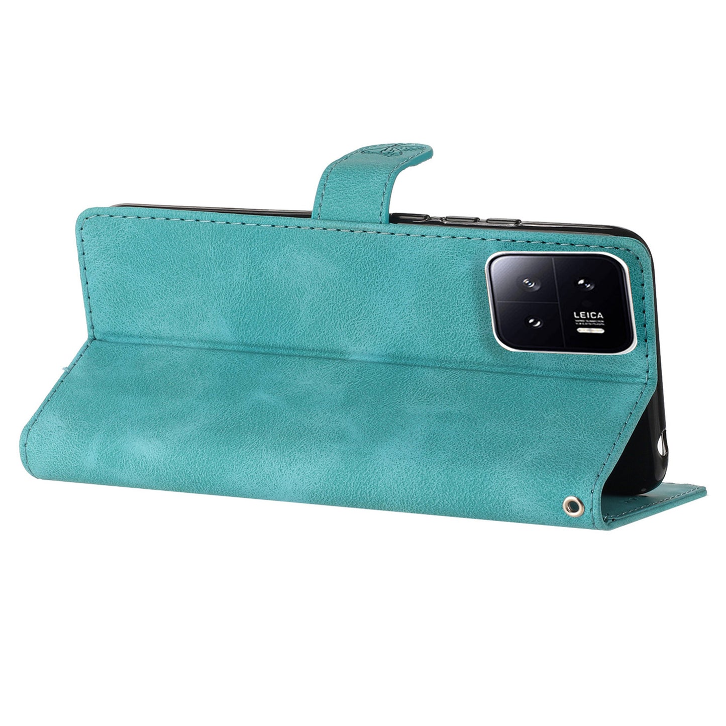 PU Leather Wallet Case for Xiaomi 13 , Full Protection Flower Imprint Stand Phone Cover