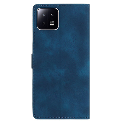 PU Leather Wallet Case for Xiaomi 13 , Full Protection Flower Imprint Stand Phone Cover