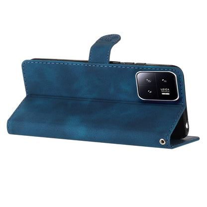 PU Leather Wallet Case for Xiaomi 13 , Full Protection Flower Imprint Stand Phone Cover