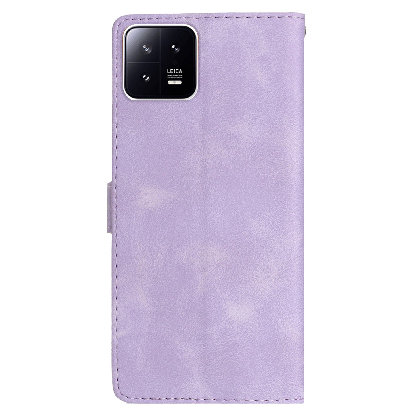 PU Leather Wallet Case for Xiaomi 13 , Full Protection Flower Imprint Stand Phone Cover