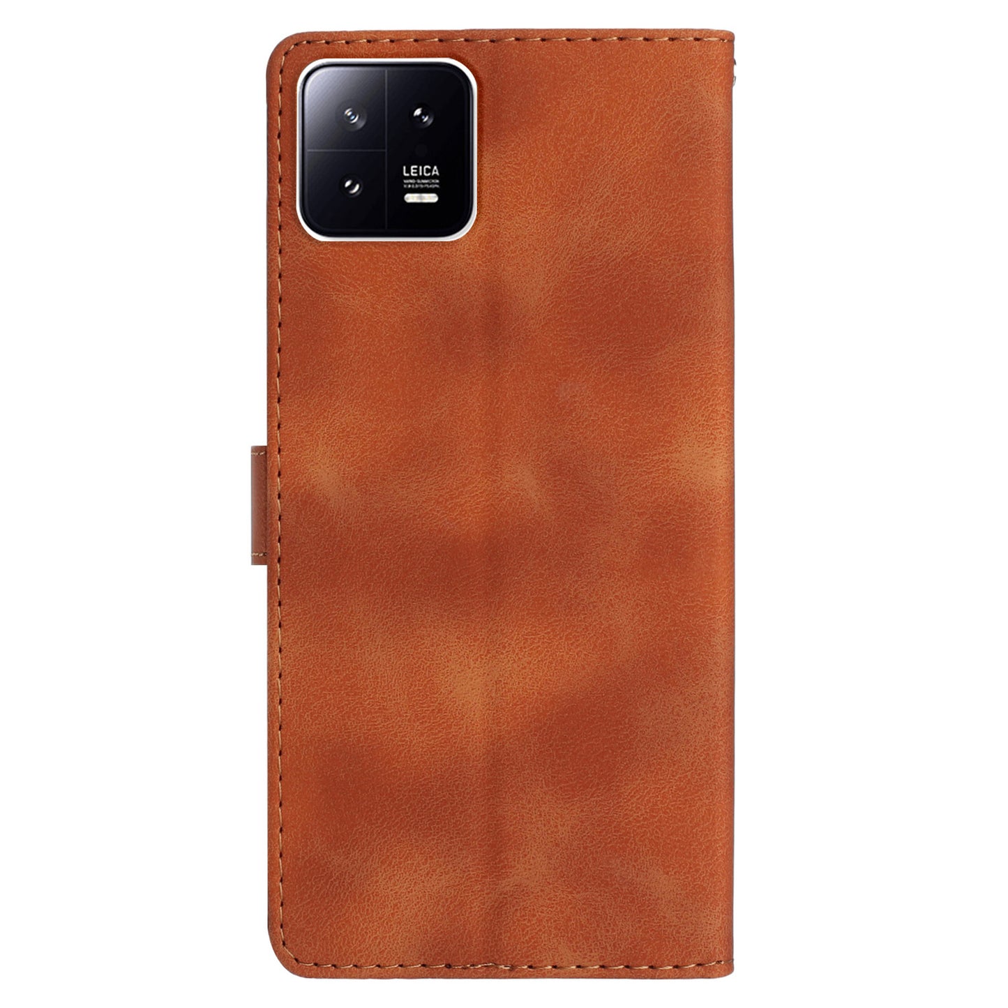 PU Leather Wallet Case for Xiaomi 13 , Full Protection Flower Imprint Stand Phone Cover