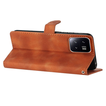 PU Leather Wallet Case for Xiaomi 13 , Full Protection Flower Imprint Stand Phone Cover