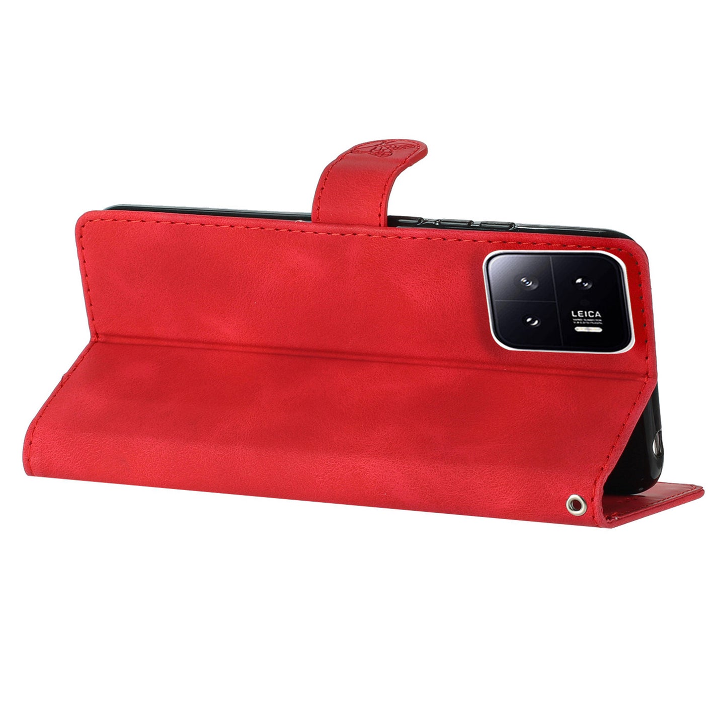 PU Leather Wallet Case for Xiaomi 13 , Full Protection Flower Imprint Stand Phone Cover