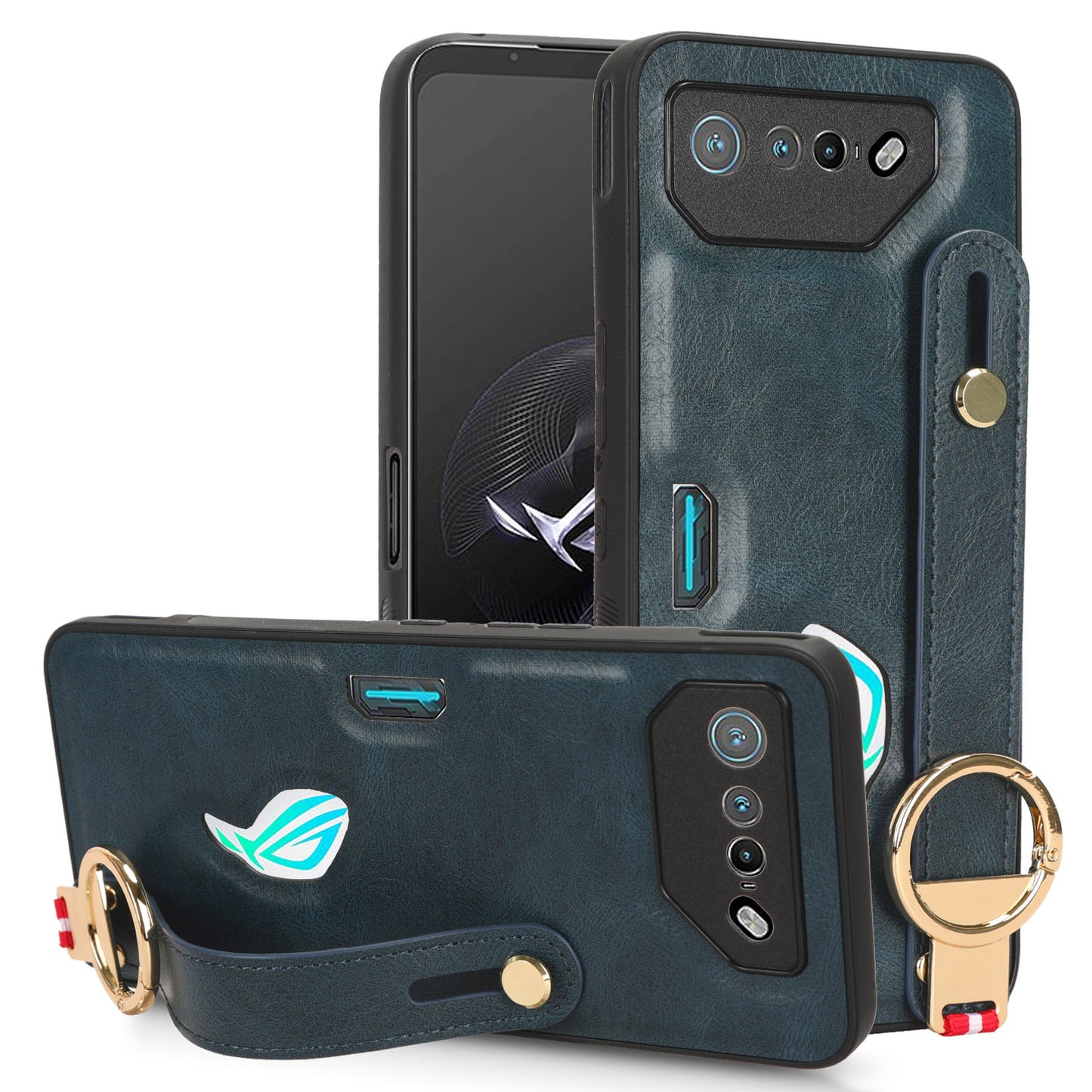 For Asus ROG Phone 7 5G Wristband Kickstand Phone Case PU Leather Coated PC+TPU Cover with Bottle Opener