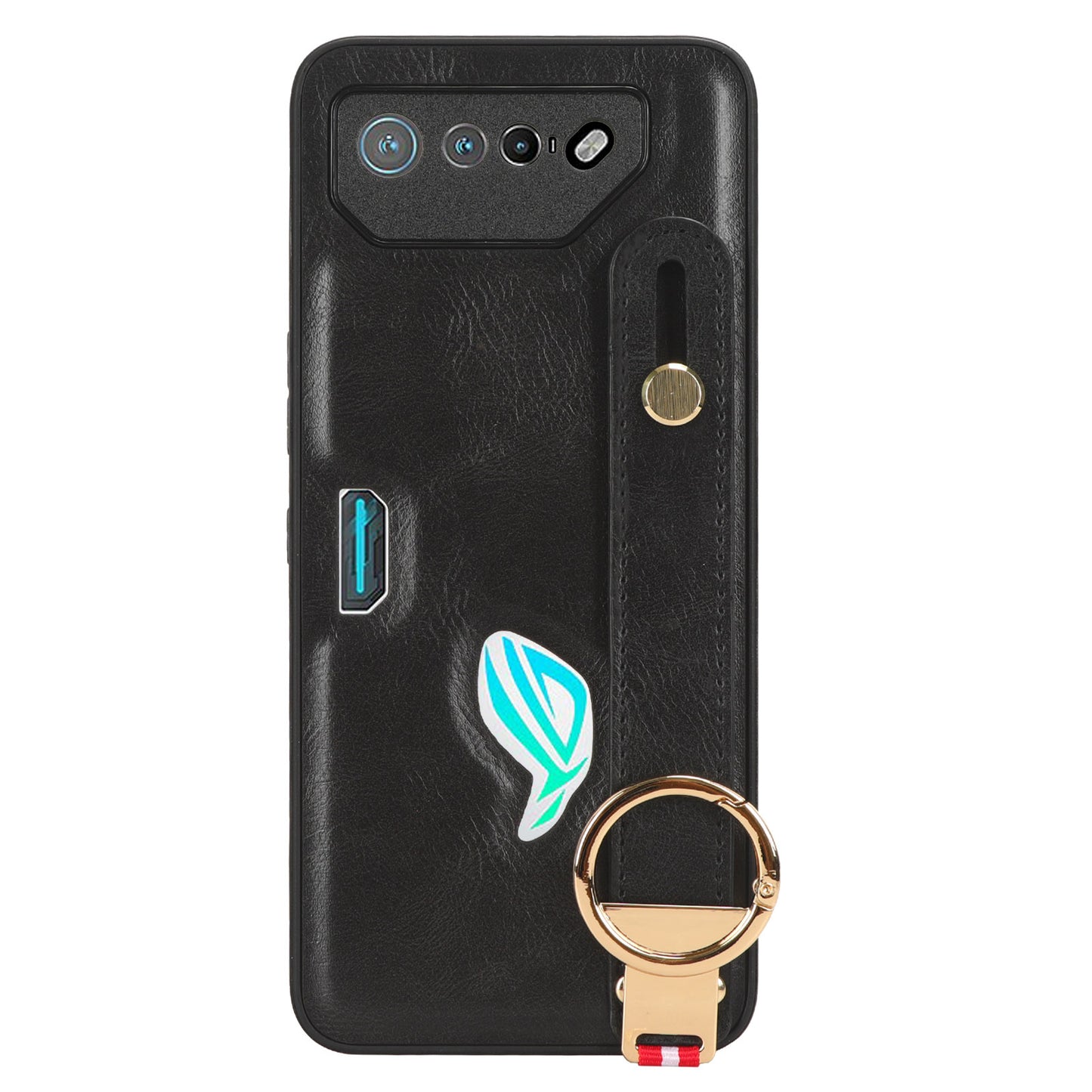 For Asus ROG Phone 7 5G Wristband Kickstand Phone Case PU Leather Coated PC+TPU Cover with Bottle Opener