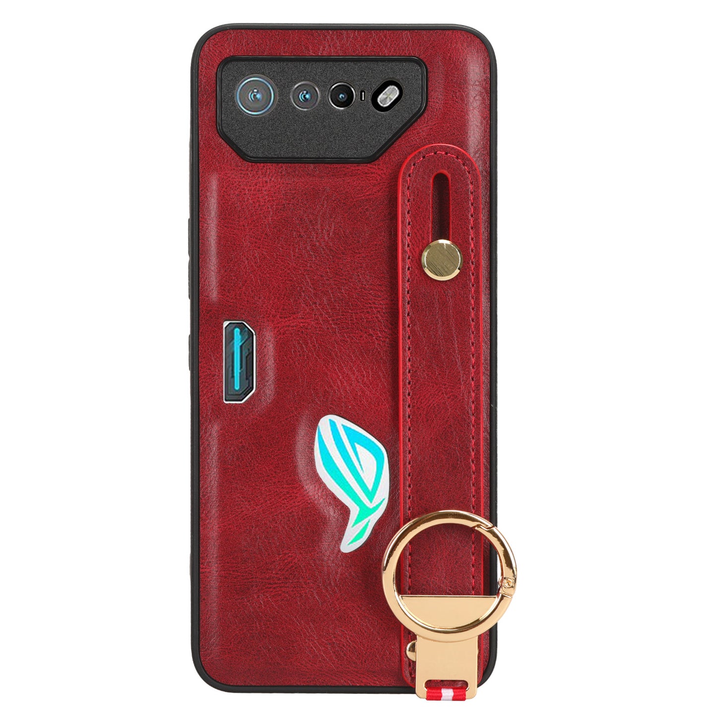 For Asus ROG Phone 7 5G Wristband Kickstand Phone Case PU Leather Coated PC+TPU Cover with Bottle Opener