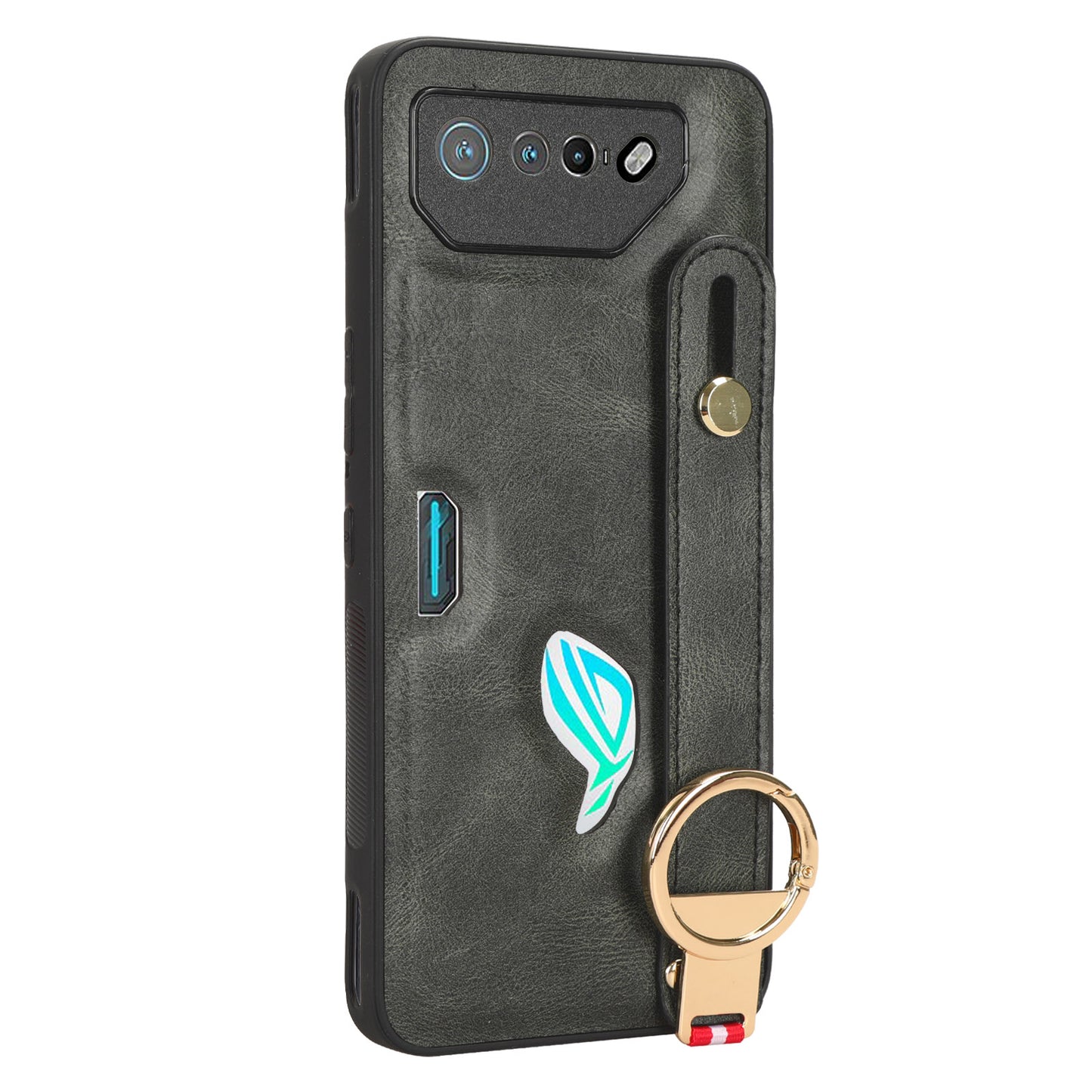 For Asus ROG Phone 7 5G Wristband Kickstand Phone Case PU Leather Coated PC+TPU Cover with Bottle Opener
