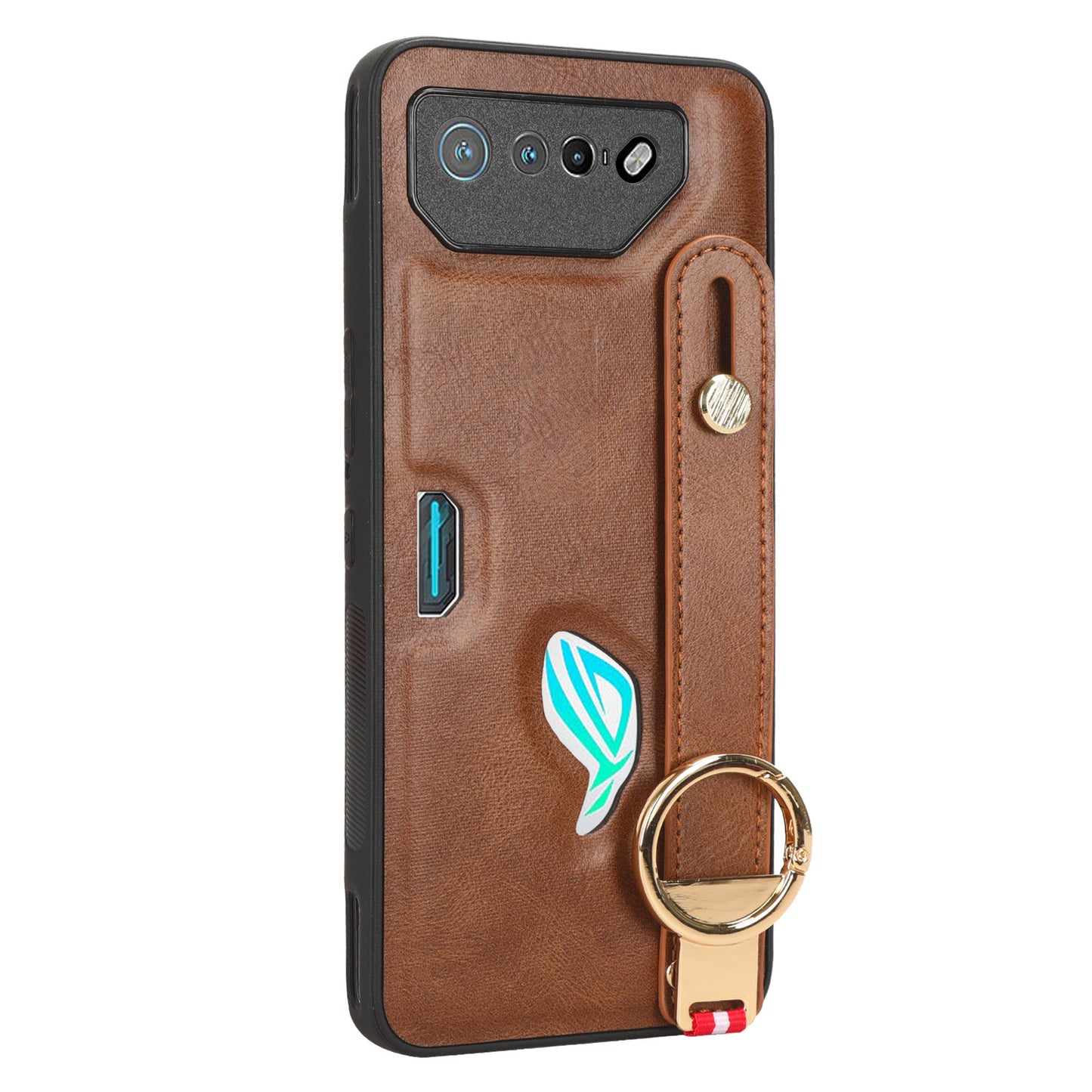 For Asus ROG Phone 7 5G Wristband Kickstand Phone Case PU Leather Coated PC+TPU Cover with Bottle Opener