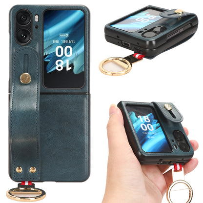 For Oppo Find N2 Flip 5G PU Leather+PC Phone Case Wristband Kickstand Bottle Opener Shockproof Cover