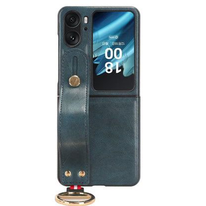 For Oppo Find N2 Flip 5G PU Leather+PC Phone Case Wristband Kickstand Bottle Opener Shockproof Cover