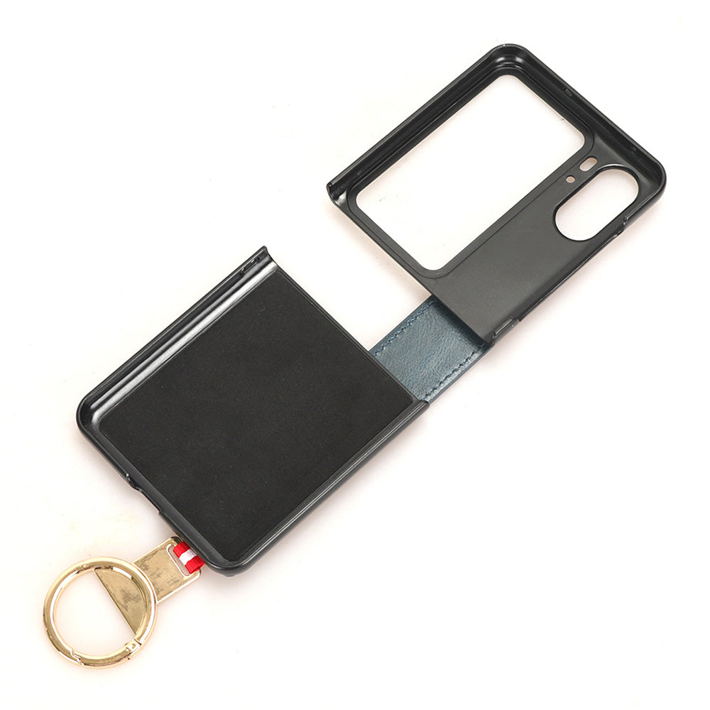 For Oppo Find N2 Flip 5G PU Leather+PC Phone Case Wristband Kickstand Bottle Opener Shockproof Cover