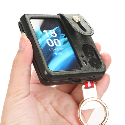 For Oppo Find N2 Flip 5G PU Leather+PC Phone Case Wristband Kickstand Bottle Opener Shockproof Cover