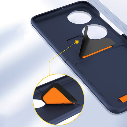 For Huawei P50 Pocket Rubberized Phone Case Wrist Strap Hard PC Protective Phone Cover