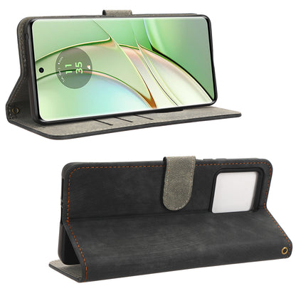 RFID Blocking Wallet Cover for Motorola Edge 40 5G , PU Leather Stand Phone Protective Case with Strap