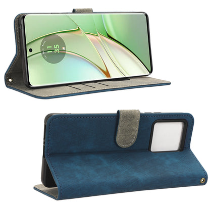 RFID Blocking Wallet Cover for Motorola Edge 40 5G , PU Leather Stand Phone Protective Case with Strap