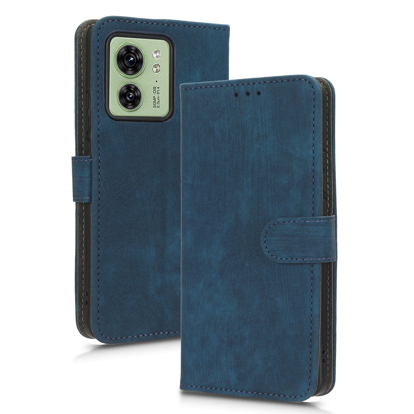 RFID Blocking Wallet Cover for Motorola Edge 40 5G , PU Leather Stand Phone Protective Case with Strap