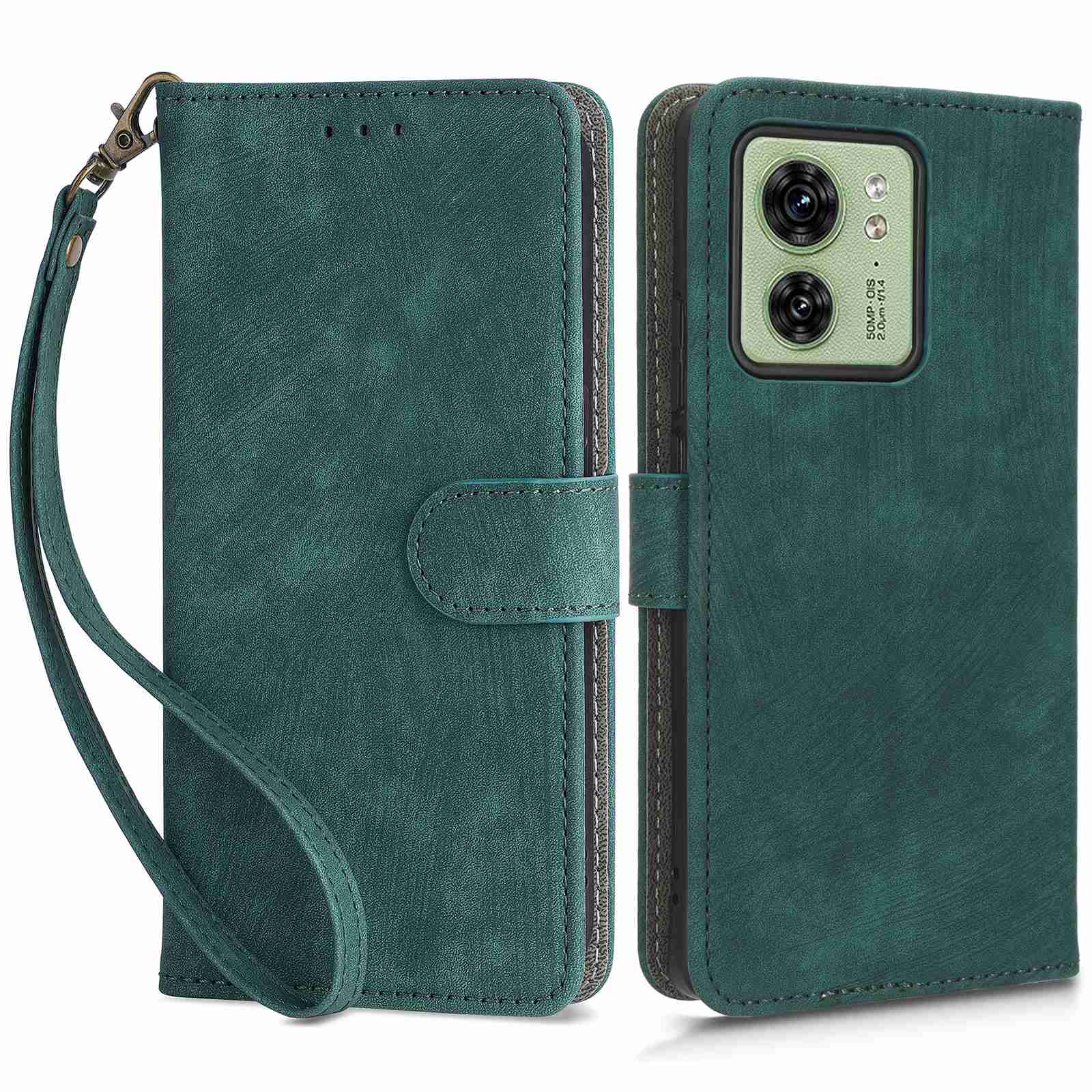 RFID Blocking Wallet Cover for Motorola Edge 40 5G , PU Leather Stand Phone Protective Case with Strap