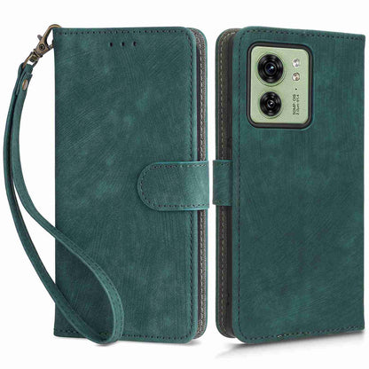 RFID Blocking Wallet Cover for Motorola Edge 40 5G , PU Leather Stand Phone Protective Case with Strap