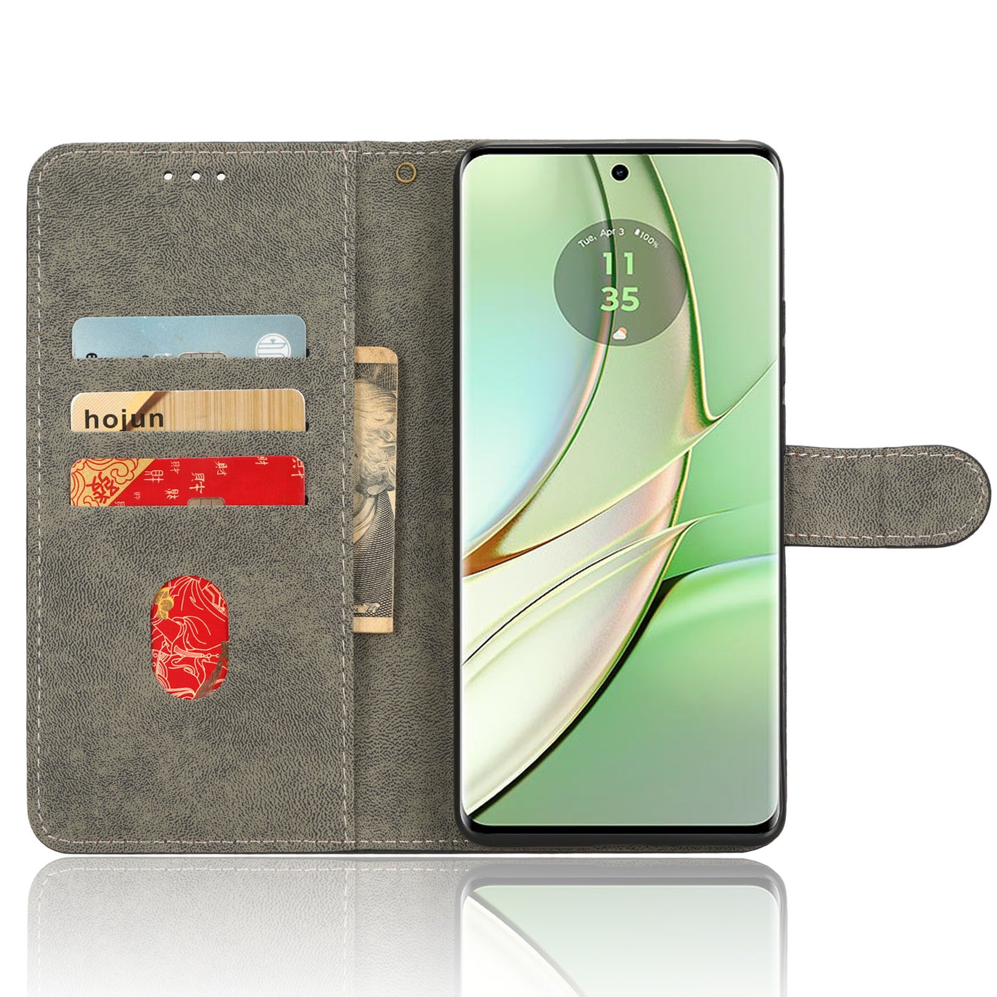 RFID Blocking Wallet Cover for Motorola Edge 40 5G , PU Leather Stand Phone Protective Case with Strap